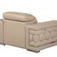 HomeRoots 29" to 38" Modern Leather Chair in Beige Finish