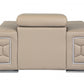 HomeRoots 29" to 38" Modern Leather Chair in Beige Finish