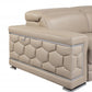 HomeRoots 29" to 38" Modern Leather Chair in Beige Finish