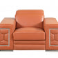 HomeRoots 29" to 38" Sturdy Chair With Camel Leather Finish