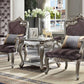 HomeRoots 29" x 27" x 43" Velvet Antique Platinum Finish Chair With 1 Pillow