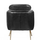 HomeRoots 29" x 28" x 37" PU Upholstery Accent Chair With Metal Leg in Dark Gray Finish