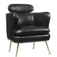 HomeRoots 29" x 28" x 37" PU Upholstery Accent Chair With Metal Leg in Dark Gray Finish