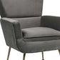 HomeRoots 29" x 32" x 36" Velvet Upholstery Accent Chair With Metal Leg in Gray Finish