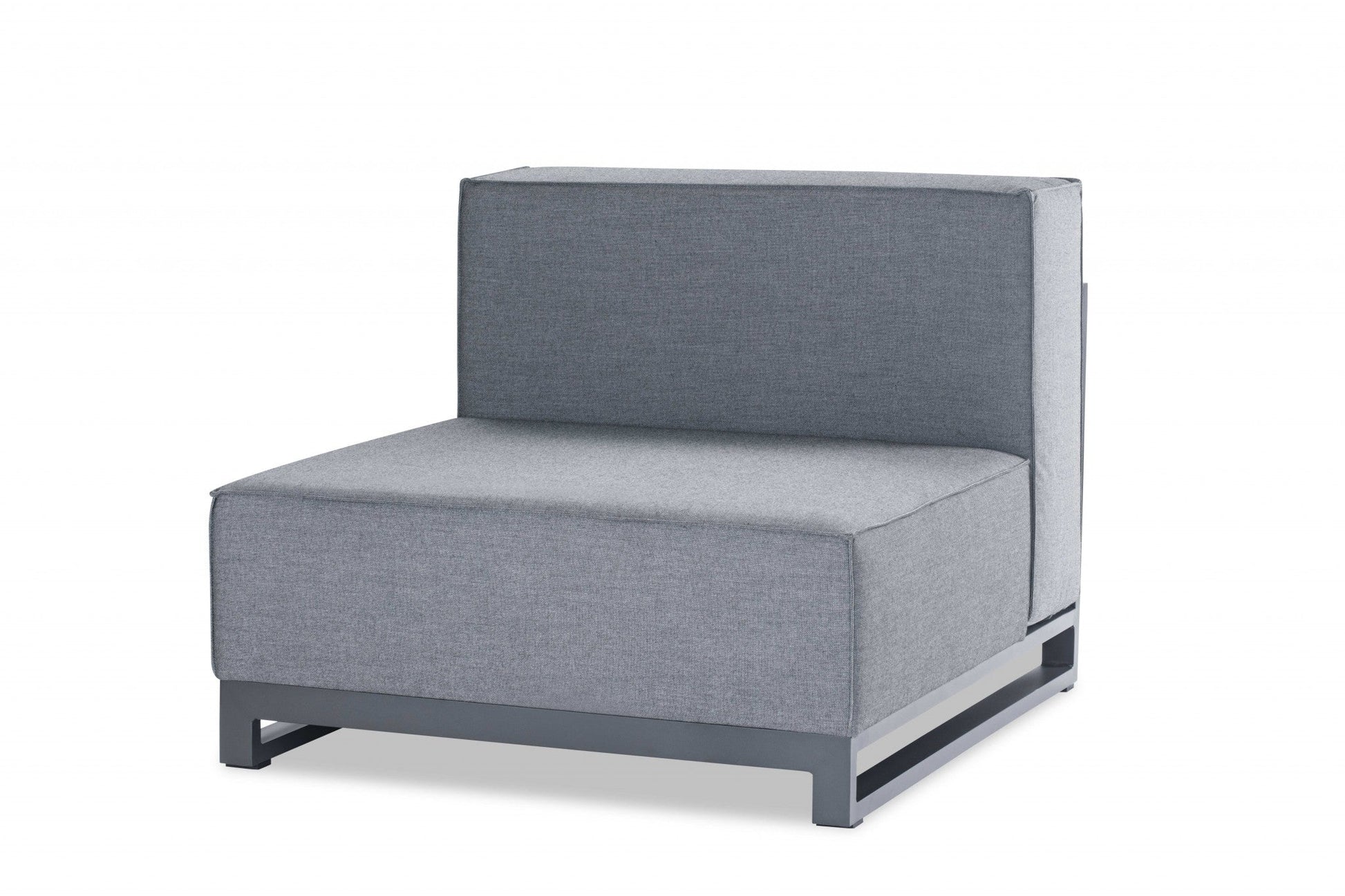 HomeRoots 29" x 35" x 41" Aluminum Modular Armless Chair in Gray Finish