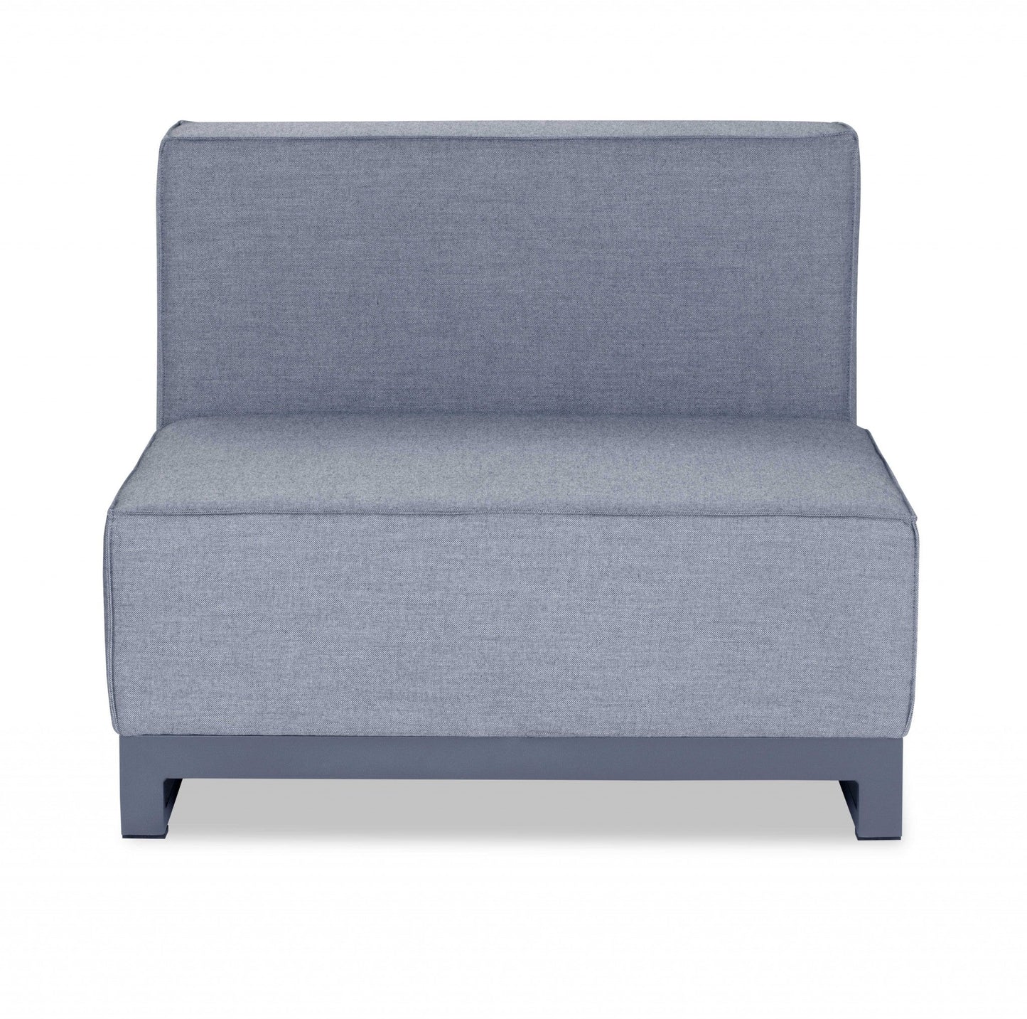 HomeRoots 29" x 35" x 41" Aluminum Modular Armless Chair in Gray Finish