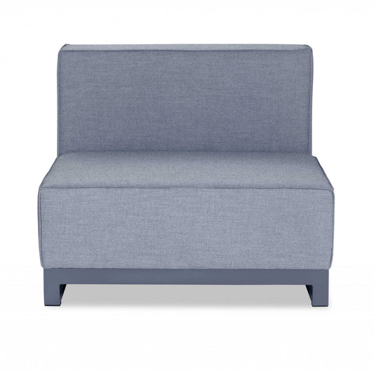 HomeRoots 29" x 35" x 41" Aluminum Modular Armless Chair in Gray Finish