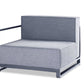 HomeRoots 29" x 37" x 41" Acrylic Modular Left Arm Chair in Gray Finish