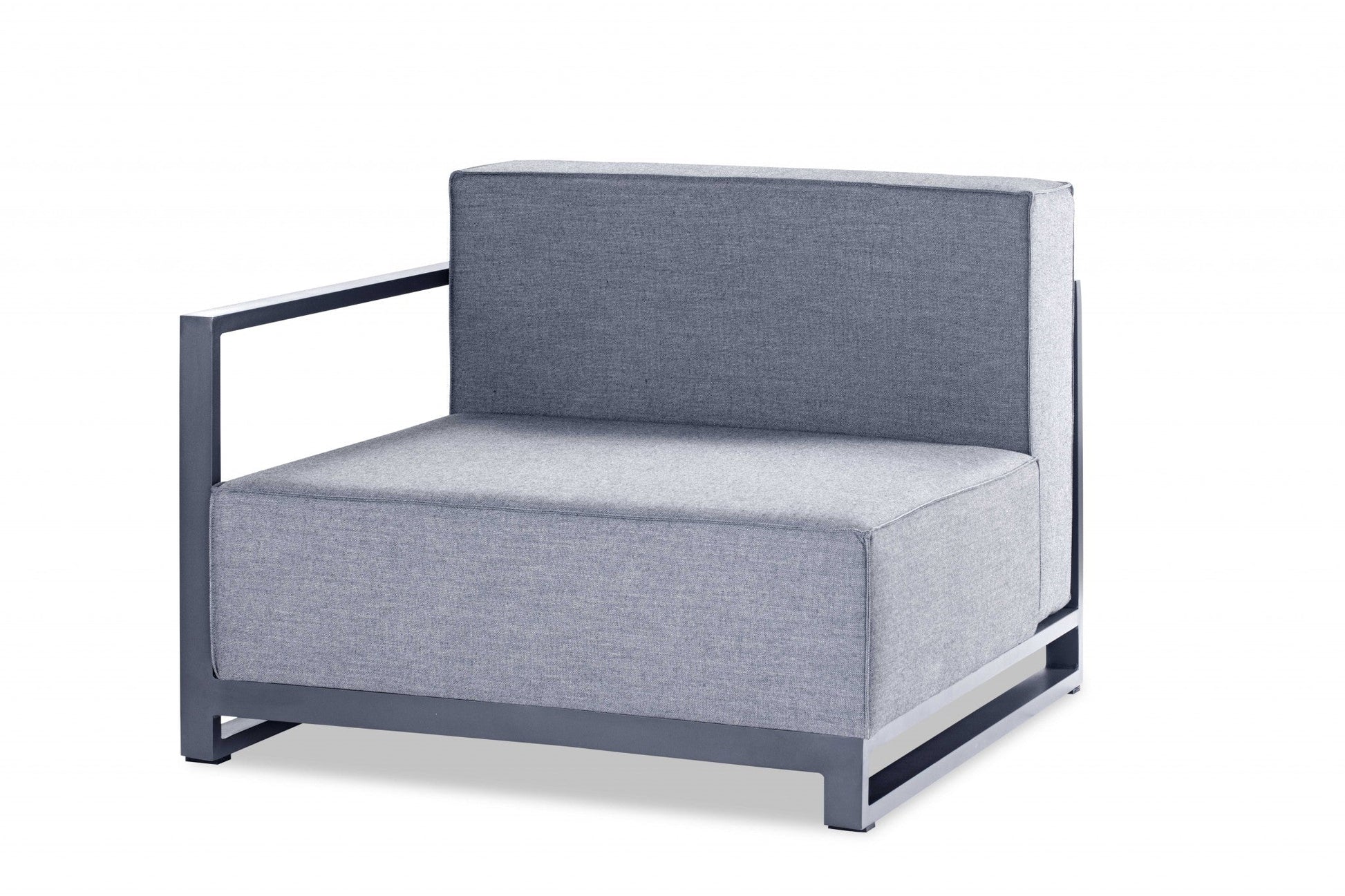 HomeRoots 29" x 37" x 41" Acrylic Modular Left Arm Chair in Gray Finish