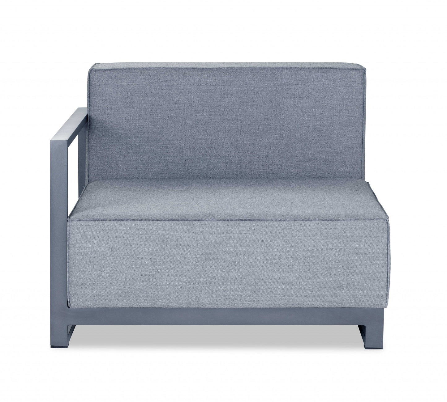 HomeRoots 29" x 37" x 41" Acrylic Modular Left Arm Chair in Gray Finish