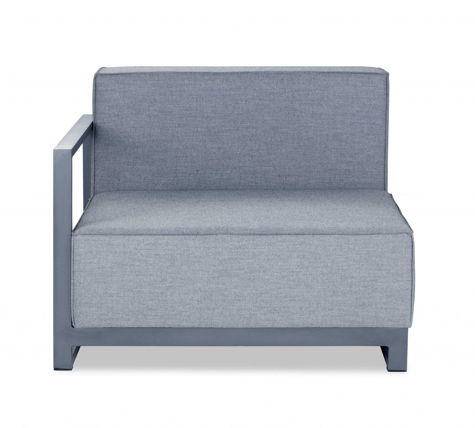 HomeRoots 29" x 37" x 41" Acrylic Modular Left Arm Chair in Gray Finish