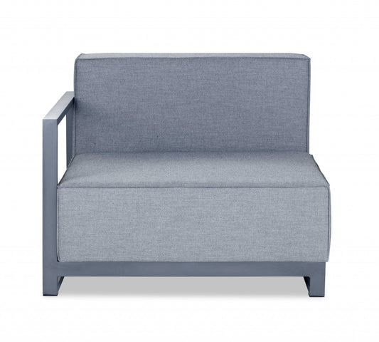 HomeRoots 29" x 37" x 41" Acrylic Modular Left Arm Chair in Gray Finish