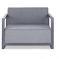 HomeRoots 29" x 39" x 41" Aluminum Armchair in Gray Finish