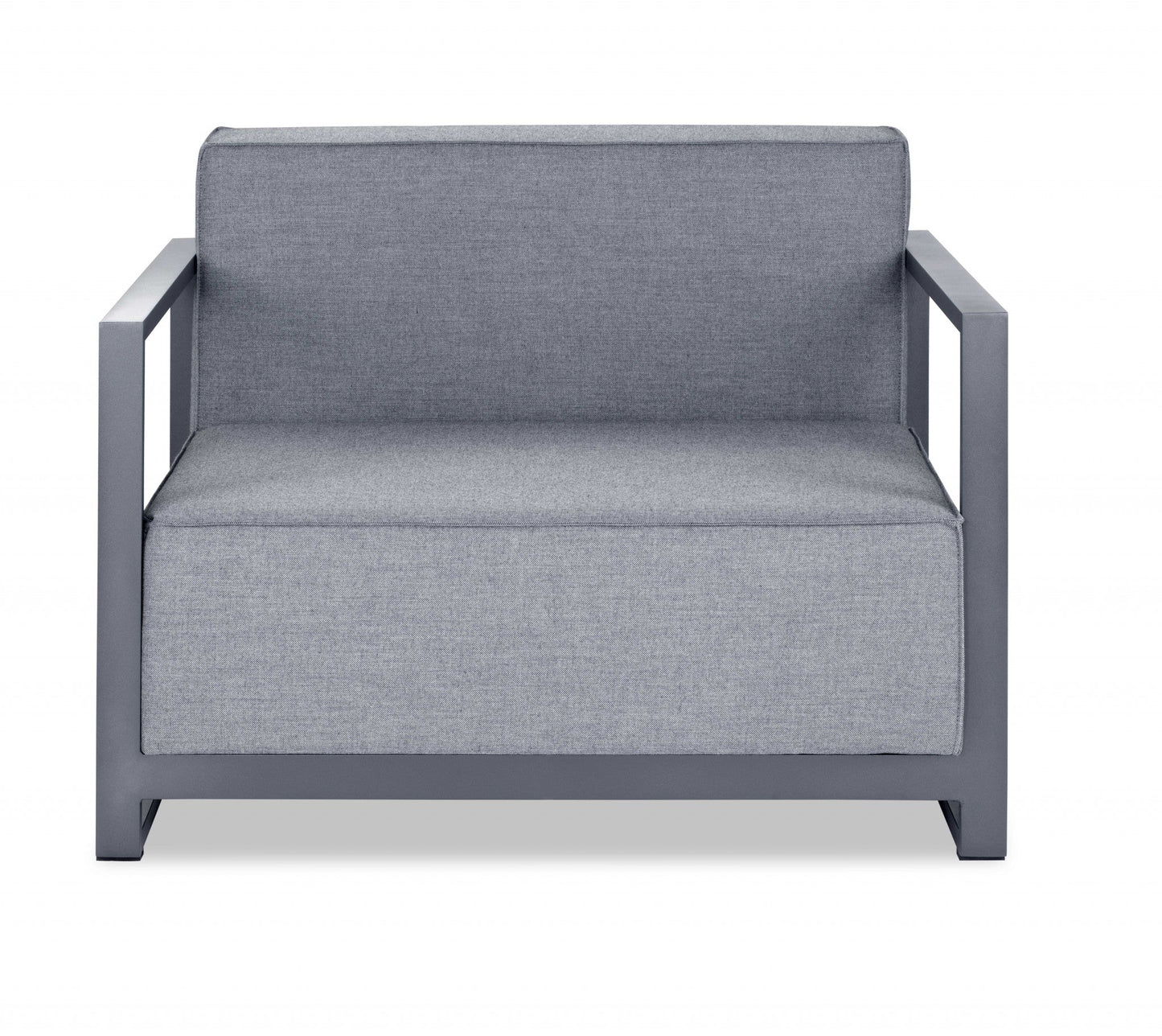HomeRoots 29" x 39" x 41" Aluminum Armchair in Gray Finish