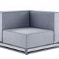 HomeRoots 29" x 41" x 41" Aluminum Modular Armless Corner in Gray Finish