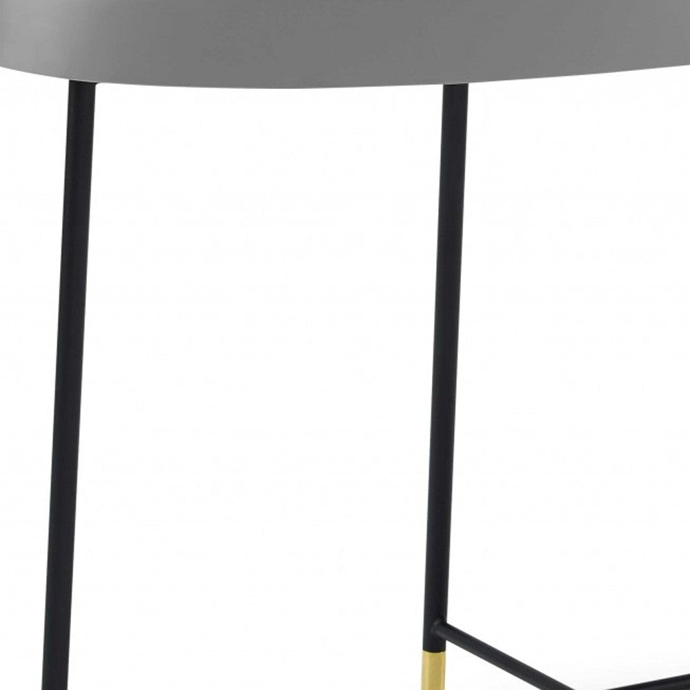 HomeRoots 29.5" x 16" x 21" Black Metal Side Table