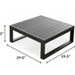 HomeRoots 29.5 x 29.5 x 12 Gray Aluminum Coffee Table