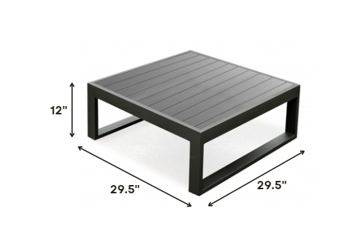 HomeRoots 29.5 x 29.5 x 12 Gray Aluminum Coffee Table