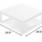 HomeRoots 29.5 x 29.5 x 12 White Aluminum Coffee Table