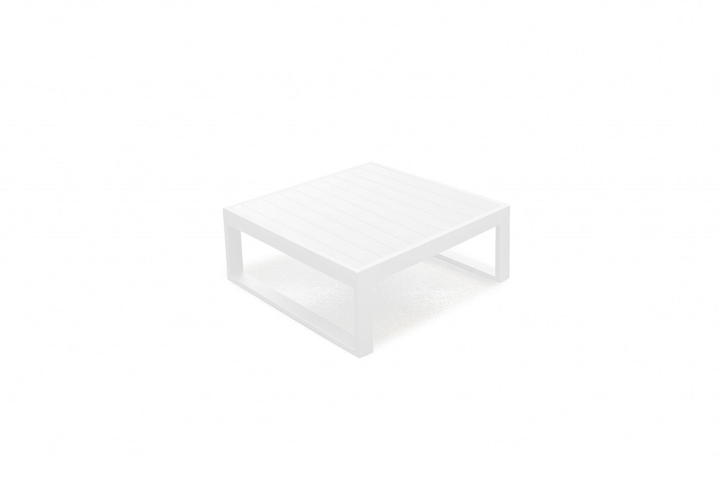 HomeRoots 29.5 x 29.5 x 12 White Aluminum Coffee Table