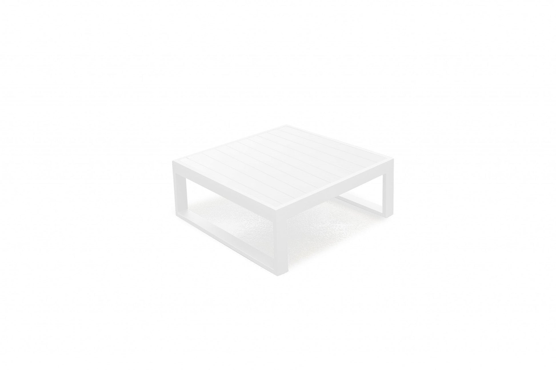 HomeRoots 29.5 x 29.5 x 12 White Aluminum Coffee Table