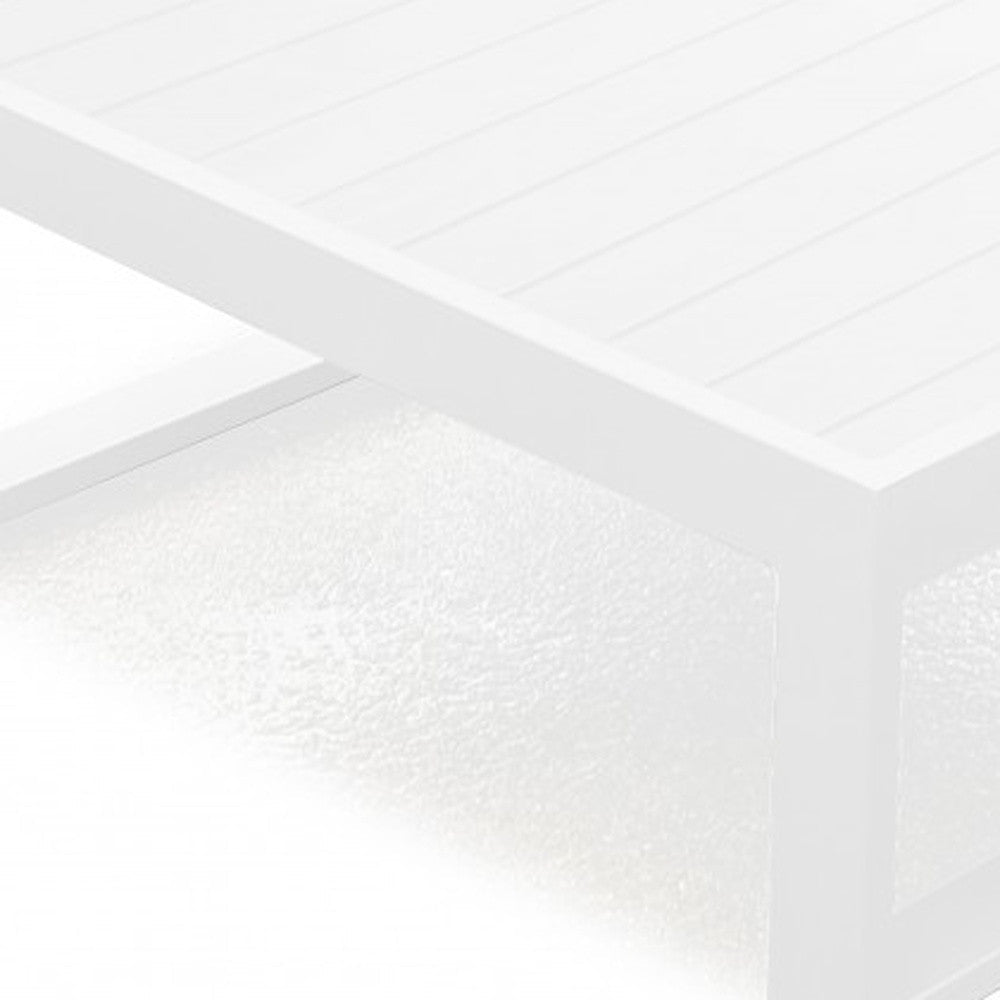 HomeRoots 29.5 x 29.5 x 12 White Aluminum Coffee Table