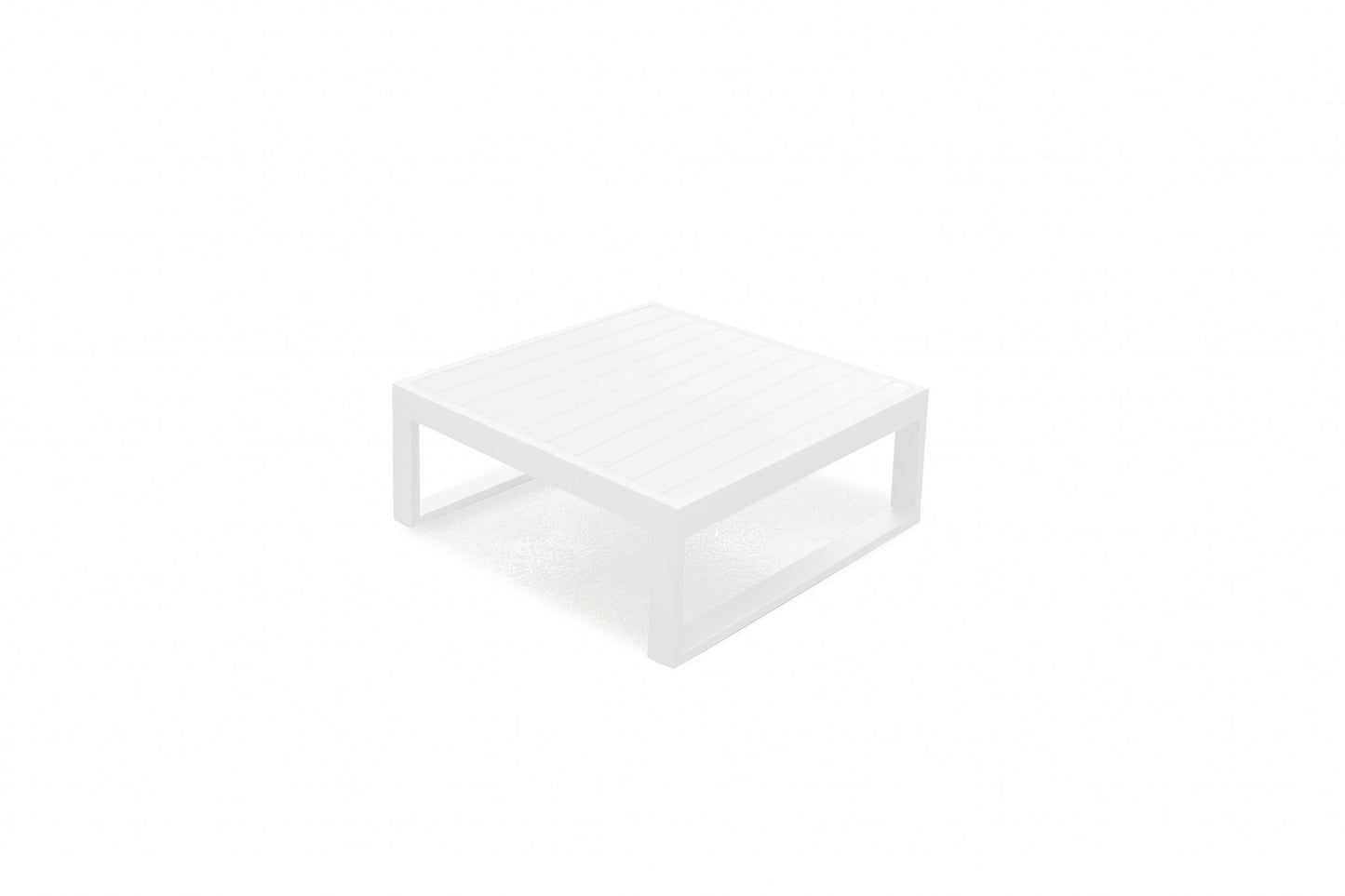 HomeRoots 29.5 x 29.5 x 12 White Aluminum Coffee Table