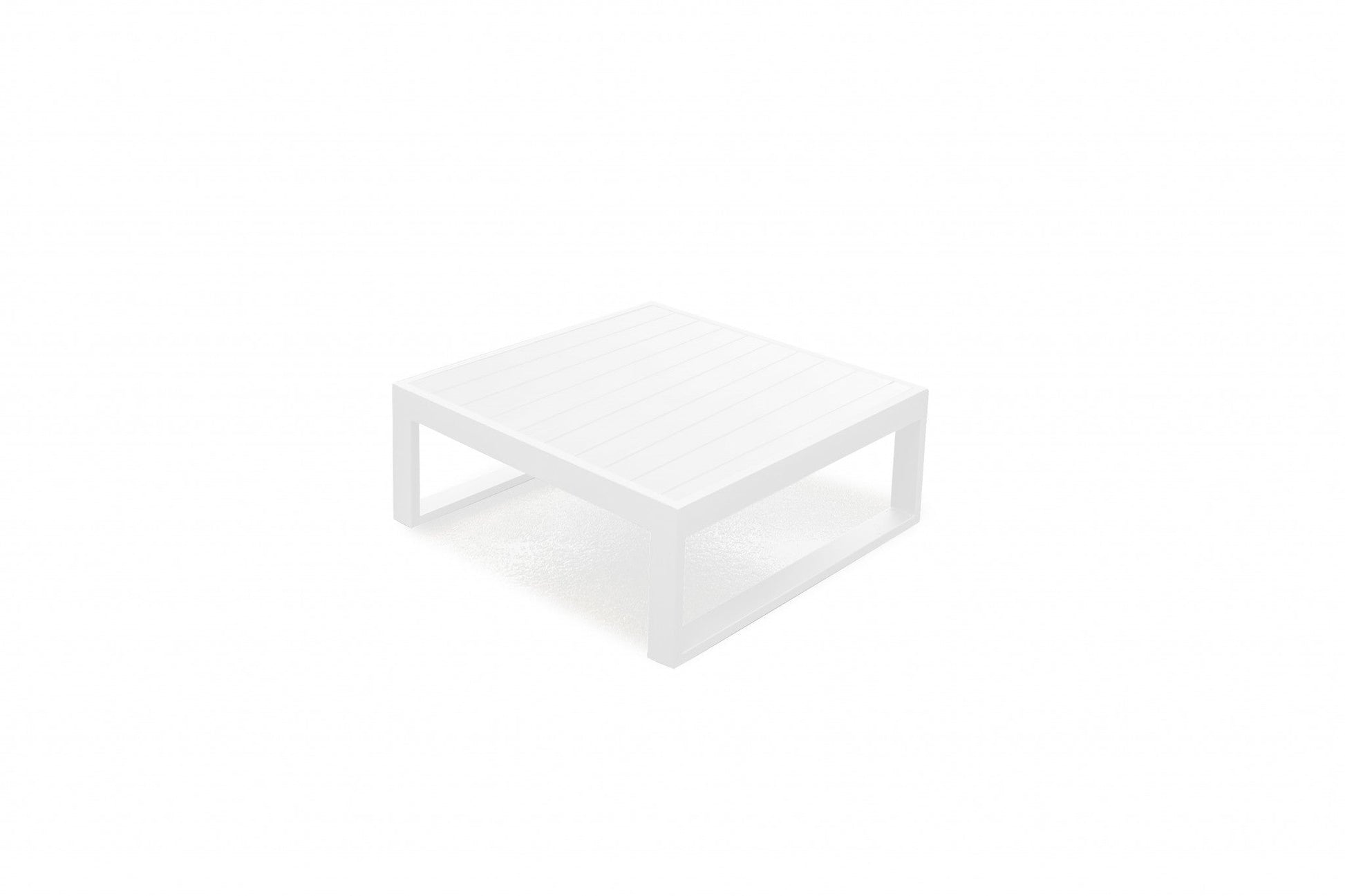 HomeRoots 29.5 x 29.5 x 12 White Aluminum Coffee Table