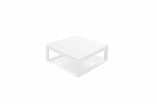 HomeRoots 29.5 x 29.5 x 12 White Aluminum Coffee Table