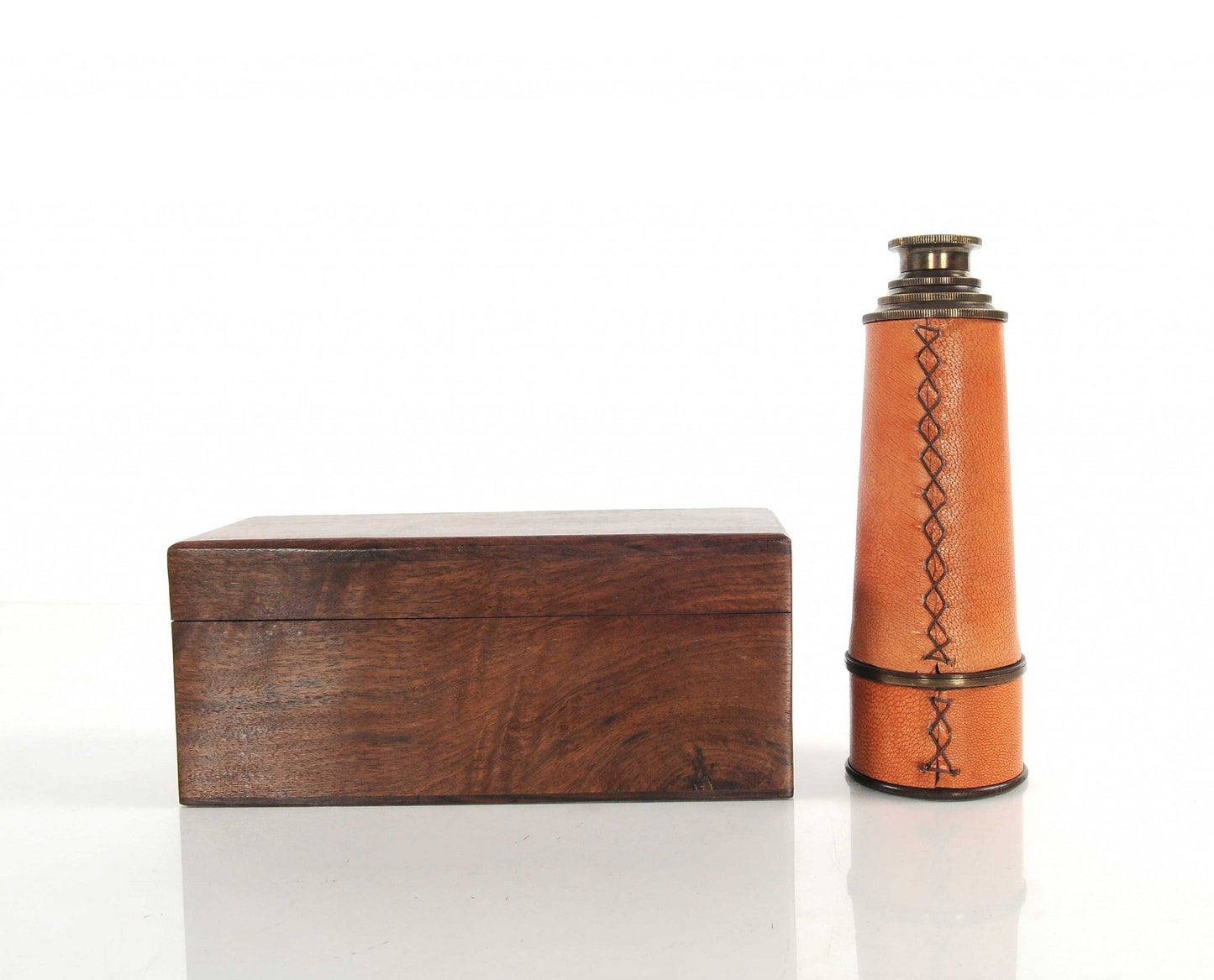 HomeRoots 2.25" x 16" x 2.25" Handheld Telescope in Wood Box