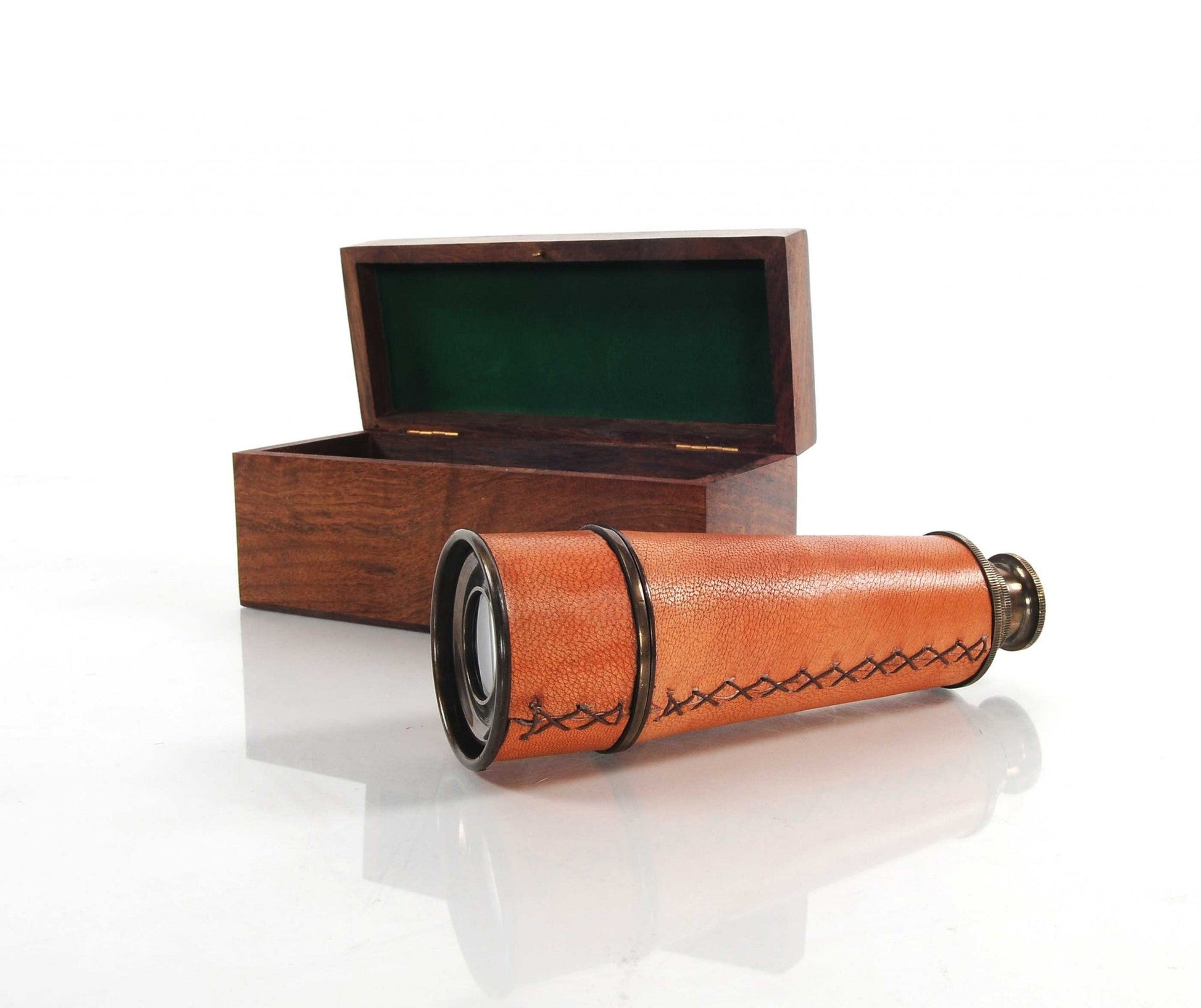 HomeRoots 2.25" x 16" x 2.25" Handheld Telescope in Wood Box
