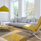 HomeRoots 2.5' x 5' Yellow and Gray Patchwork Design Area Rug