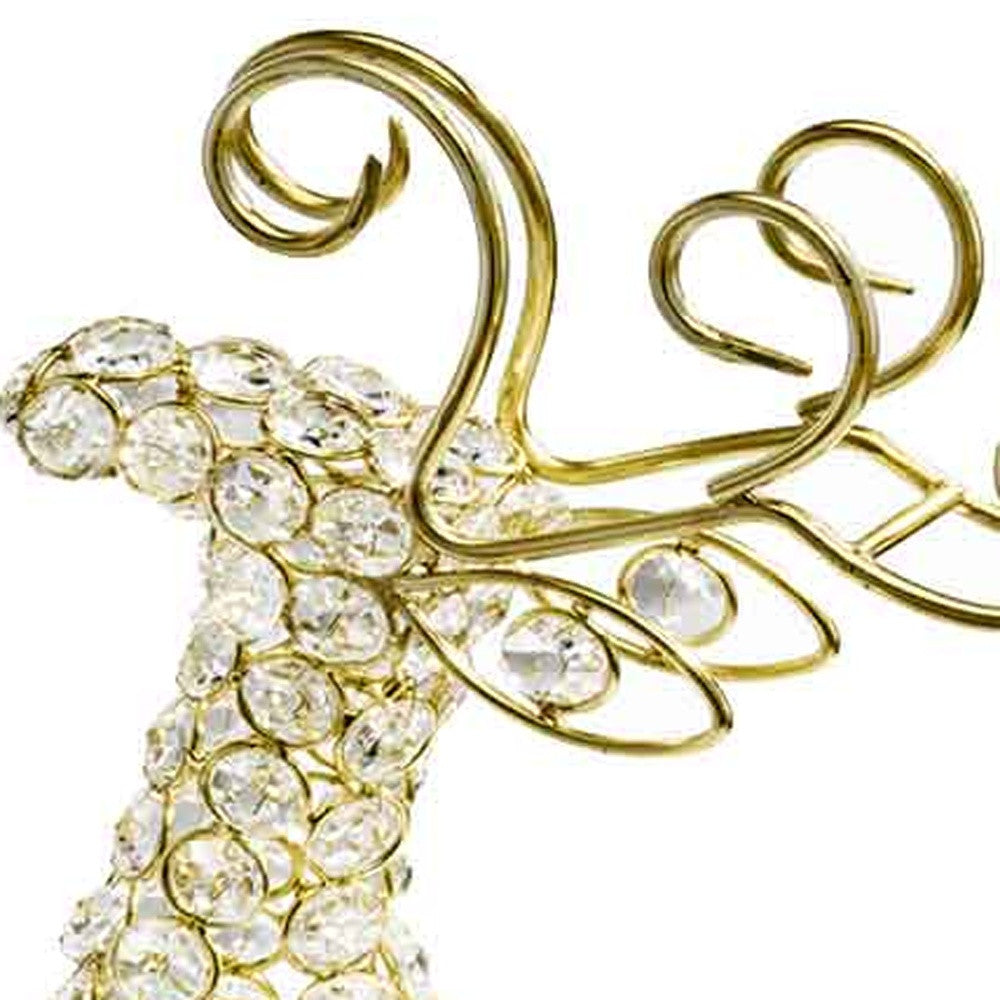 HomeRoots 2.5' x 8' x 14' Gold Crystal Reindeer
