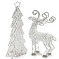HomeRoots 2.5' x 8' x 14' Silver Crystal Reindeer