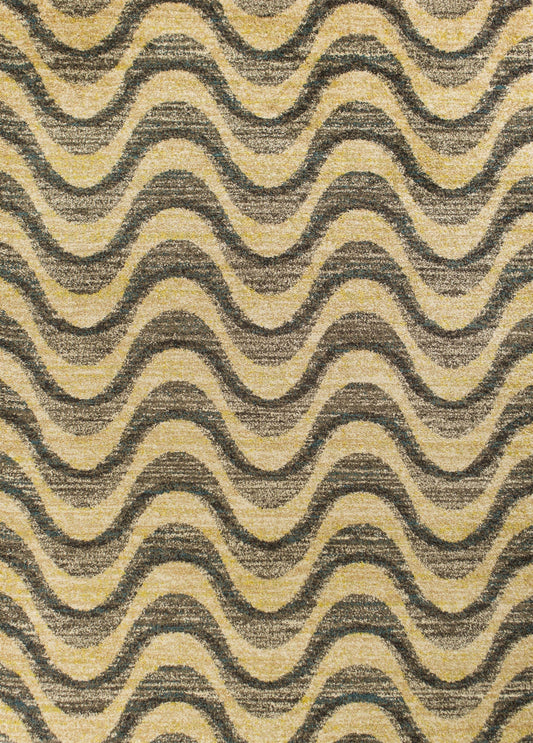 HomeRoots 2.7' x 4.11' Polypropylene Area Rug With Grey and Sand Finish