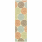 HomeRoots 2’x8’ Beige and Blue Medallion Indoor Outdoor Runner Rug