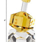 HomeRoots 3 Mouth Blown Amber Dreidel On Crystal Stand