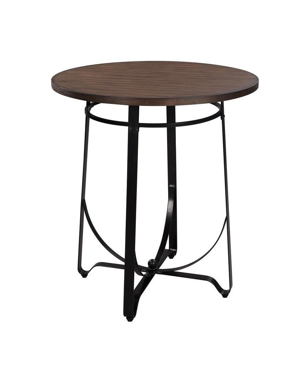 HomeRoots 3-Piece Bar Set In Walnut And Black