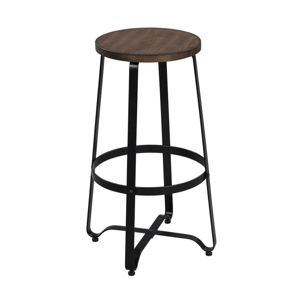 HomeRoots 3-Piece Bar Set In Walnut And Black