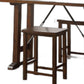 HomeRoots 3 Piece Wooden Counter Height Set in Walnut and Black Finish