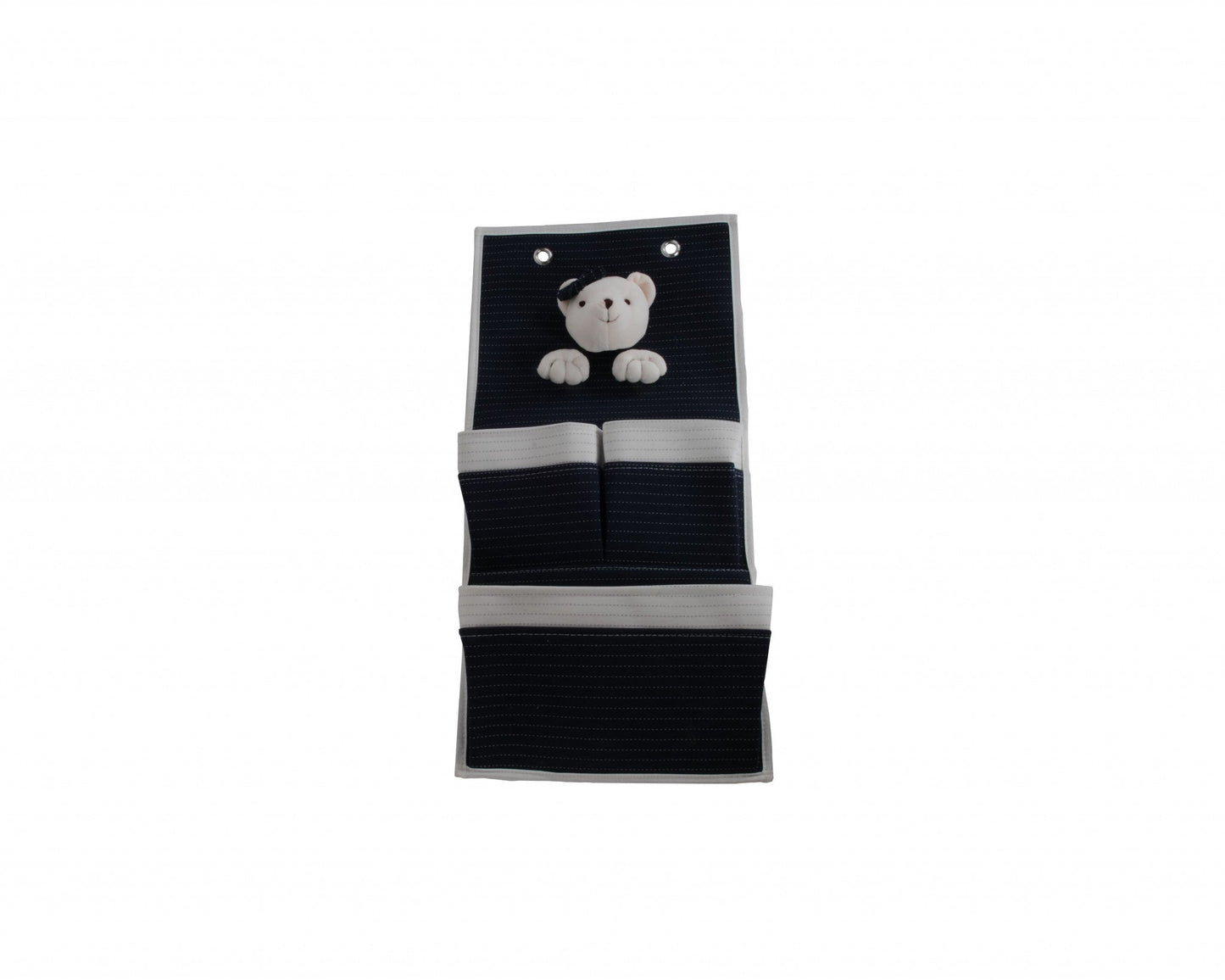 HomeRoots 3 Pocket Storage Teddy Bear Wall Hanger