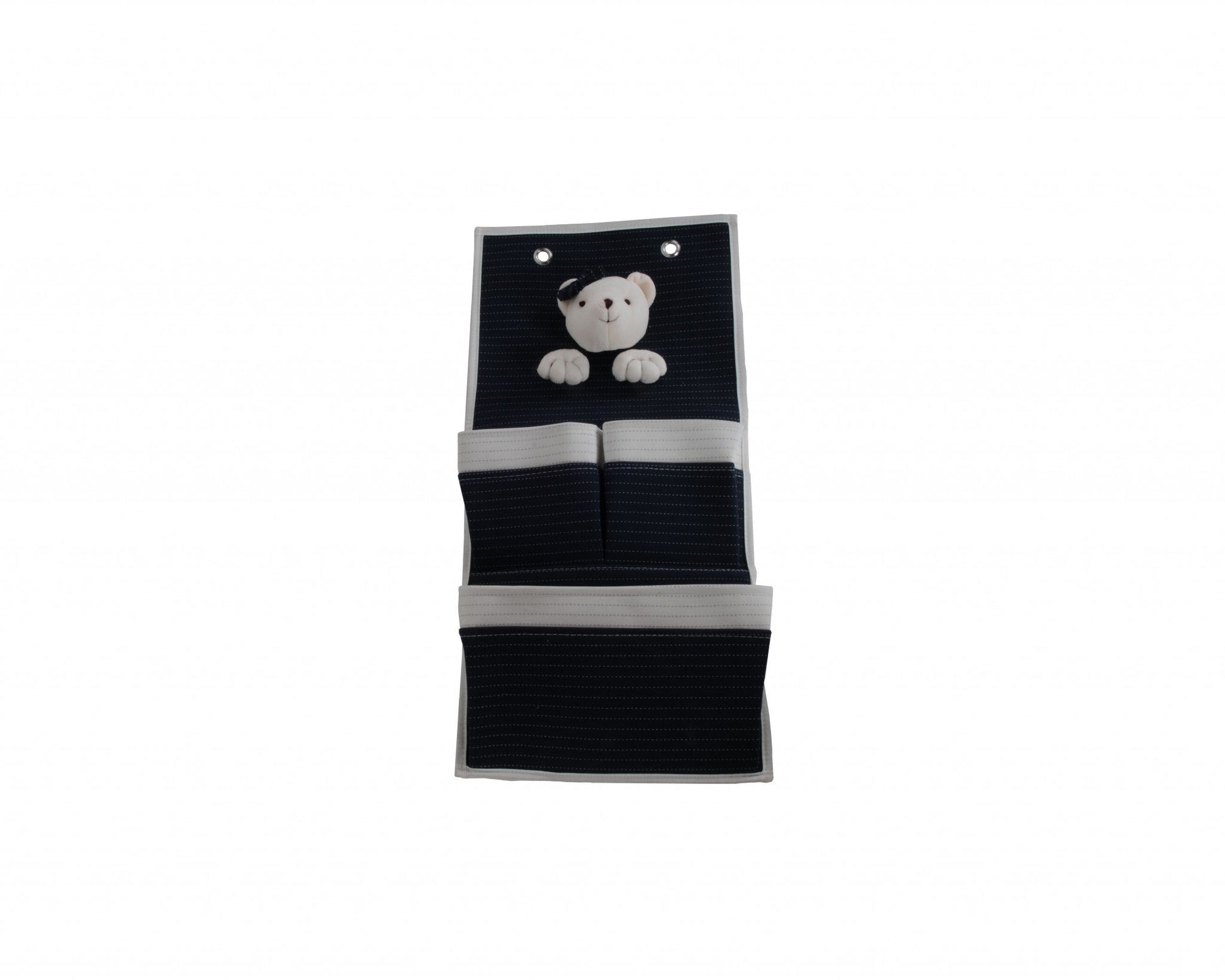 HomeRoots 3 Pocket Storage Teddy Bear Wall Hanger