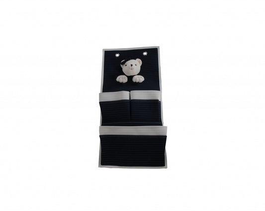 HomeRoots 3 Pocket Storage Teddy Bear Wall Hanger