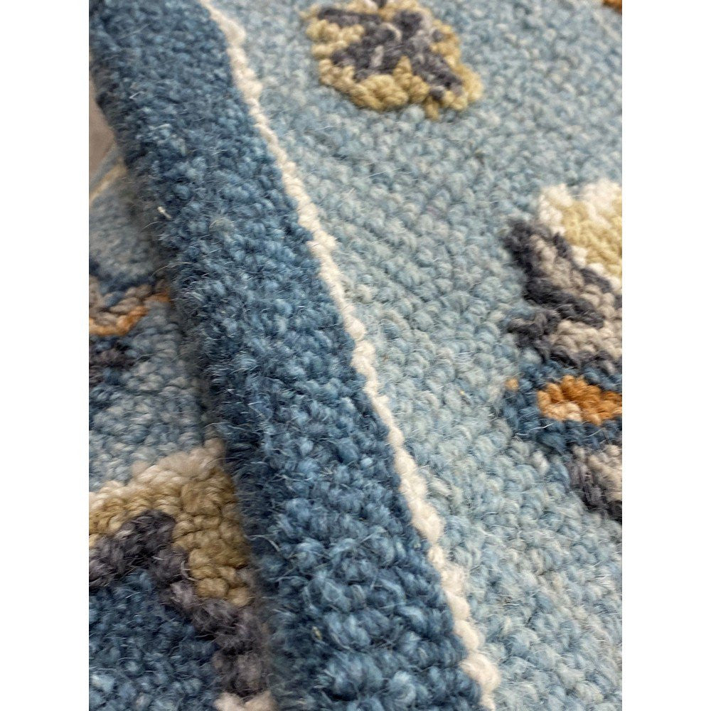 HomeRoots 3' Round Blue Traditional Medallion Area Rug