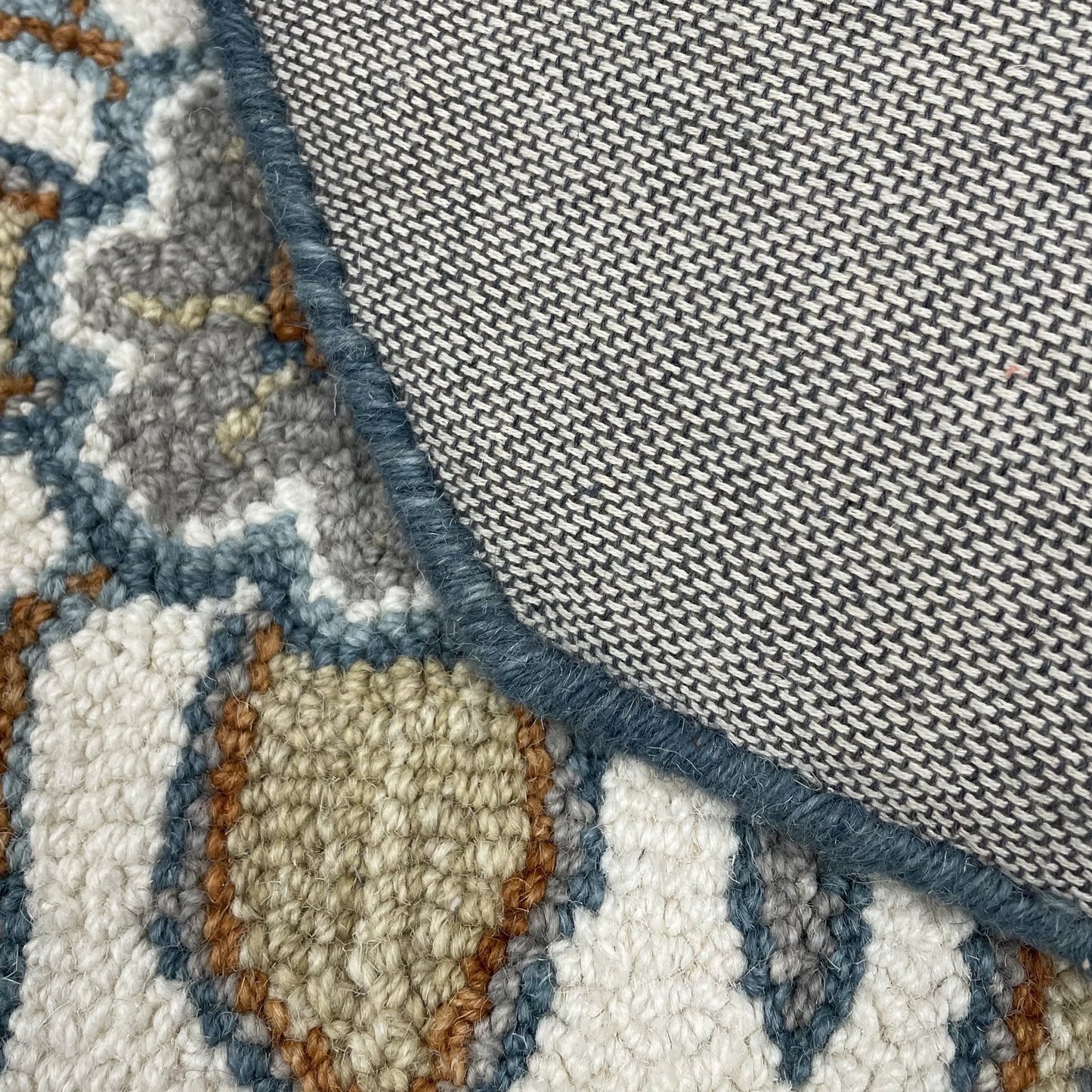 HomeRoots 3' Round Blue Traditional Medallion Area Rug