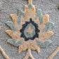 HomeRoots 3' Round Blue and Beige Floral Area Rug