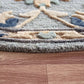 HomeRoots 3' Round Blue and Beige Floral Area Rug