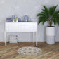 HomeRoots 3' Round Blue and Beige Floral Area Rug