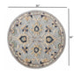 HomeRoots 3' Round Blue and Beige Floral Area Rug