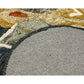 HomeRoots 3' Round Charcoal Floral Medallion Area Rug